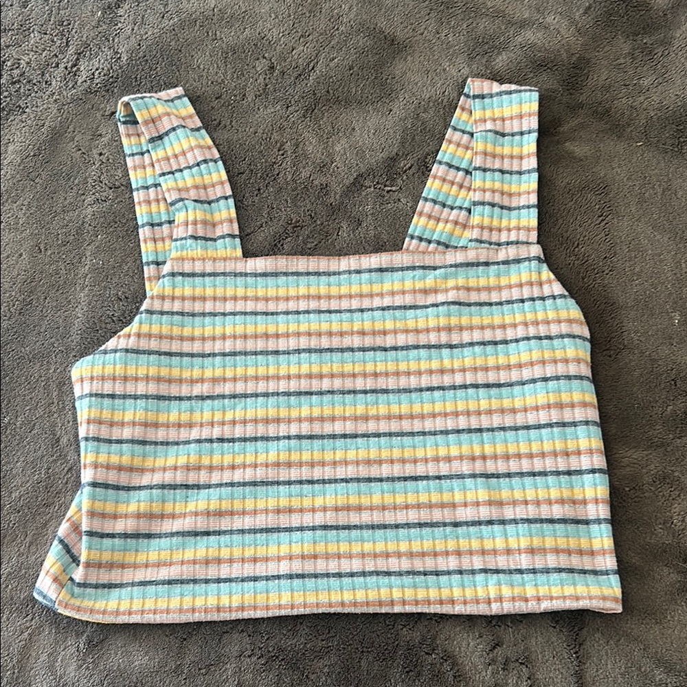 American Eagle Striped Multicolor Women's Cropped Tank Top